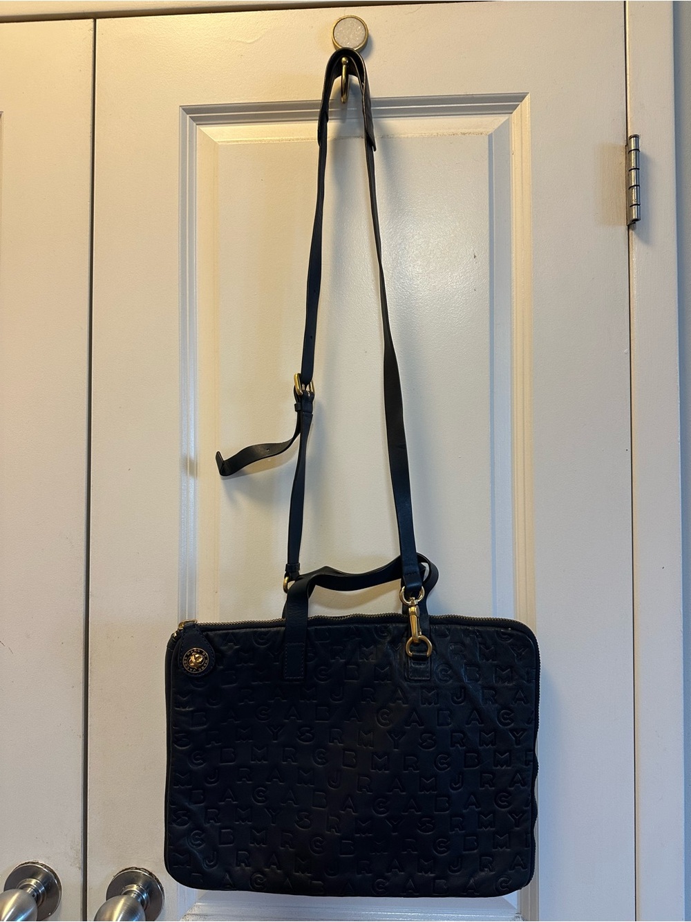 Marc by Marc Jacobs Navy Leather Laptop Bag Briefcase